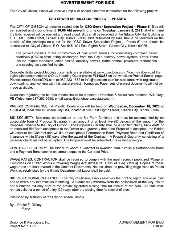 Ad for Bids 11.23.20