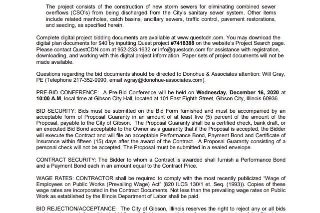 Ad for Bids 11.23.20