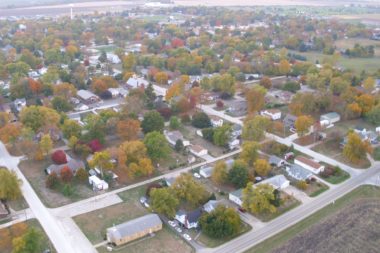ariel view of gibson city