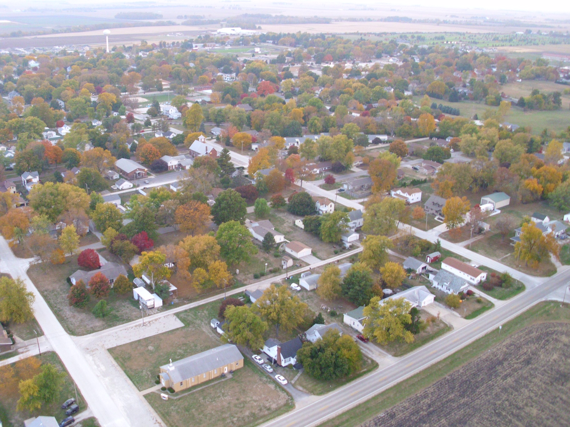 ariel view of gibson city