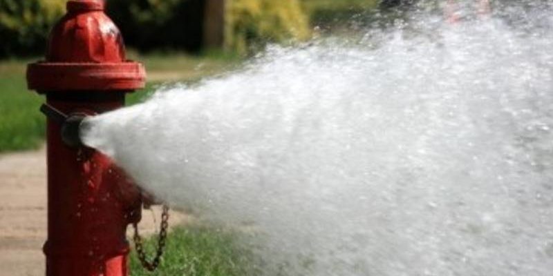 Hydrant Flushing out Into Street