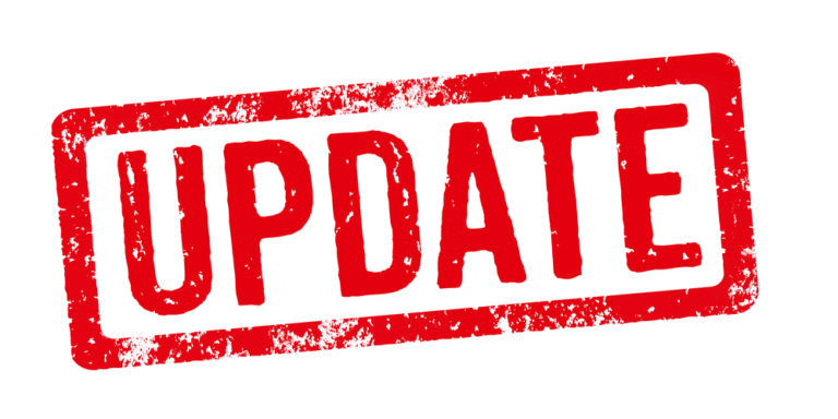 red outlined update sign