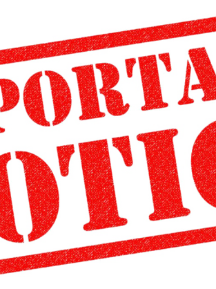 Large red notice sign