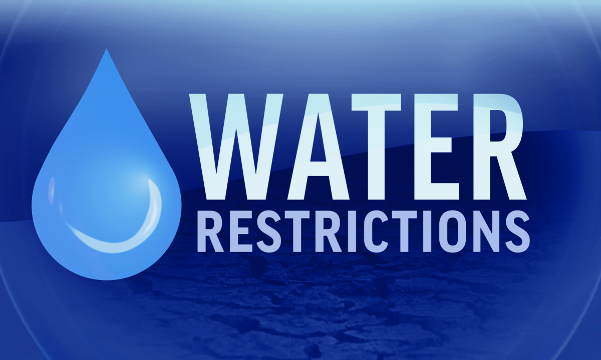 Blue sign showing water droplet