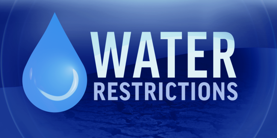 Blue sign showing water droplet