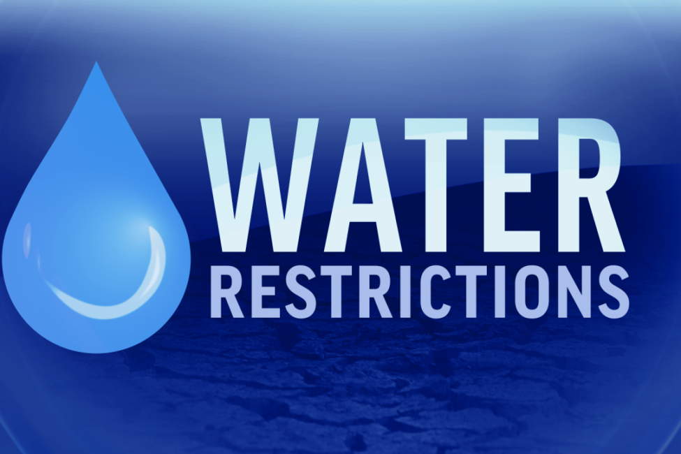 Blue sign showing water droplet