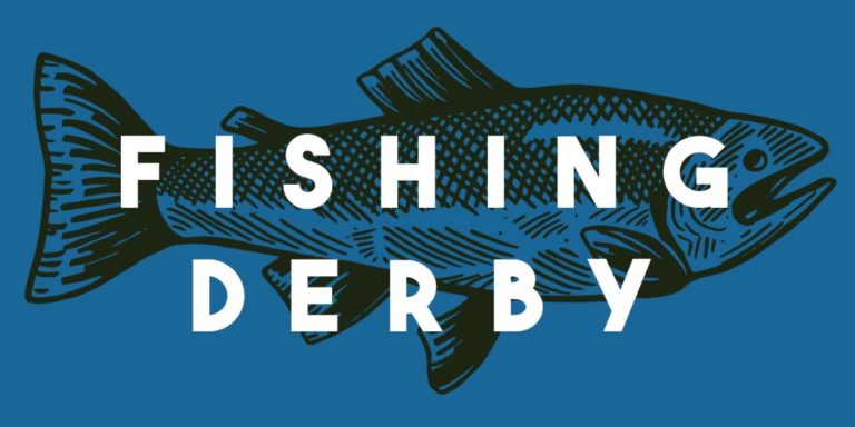 Fishing Derby 2023 Blue image with fishing in background