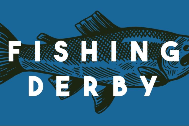 Blue image with fishing in background