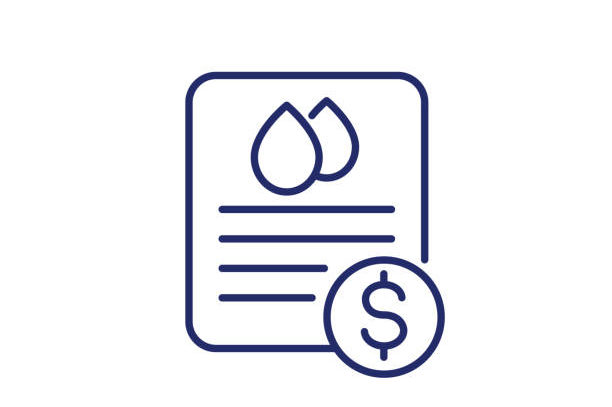 water utility bill icon, line vector
