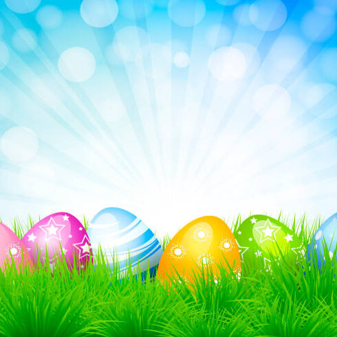 Easter Background with Eggs