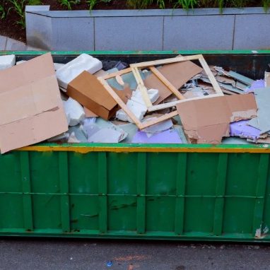 Clean-up Day Dumpster Stock Photo