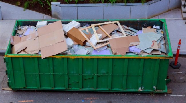 Clean-up Day Dumpster Stock Photo