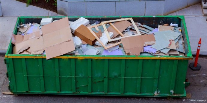 Clean-up Day Dumpster Stock Photo